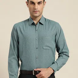 SOJANYA Men Green Cotton Classic Regular Fit Solid Formal Shirt-image-46