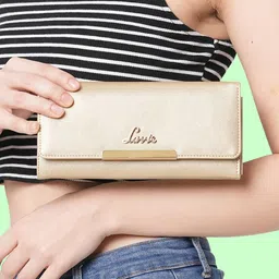 Lavie Women Gold-Toned Solid BIMET PRO Two Fold Wallet-picture-14