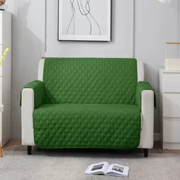 HOKIPO Green 100 GSM Quilted 2 Seater Sofa Cover Mat-image-65