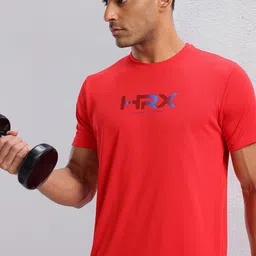 HRX by Hrithik Roshan Brand Logo Print Rapid-Dry Training T-shirt-picture-14