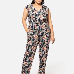 20Dresses Plus Size Black & Blue Printed Basic Jumpsuit-picture-18