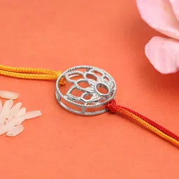 GIVA 925 Sterling Silver Floral Rakhi With Roli Chawal-picture-13