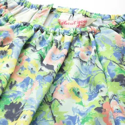 all about you Floral Print Cinched Waist Raglan Puffed Sleeves Top image 2