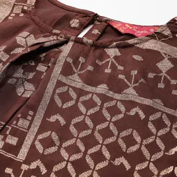 Sangria Foil Print Gotta Patti Kurta with Palazzos image 2