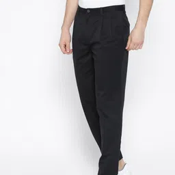 Blackberrys Men Navy Blue Regular Fit Solid Trousers image 4