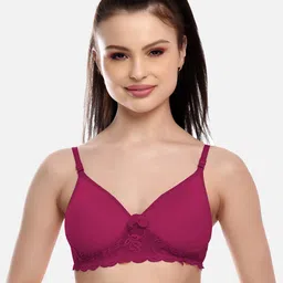 FIMS Pack Of 2 Fuchsia & Purple Bra Lightly Padded image 3