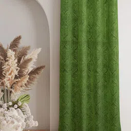Homefab India Green Set of 2 Room Darkening Window Curtain image 3
