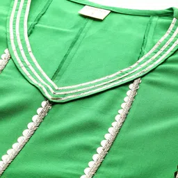 anayna Women Striped Panelled Gotta Patti Kurta with Trousers & With Dupatta image 3