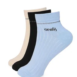 One8 Women Pack Of 3 Pure Cotton Above Ankle Length Socks image 4
