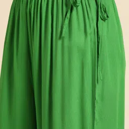 Sangria Woven Design Mirror Work Kurta with Palazzos & Dupatta image 3