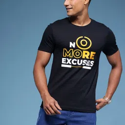 HERE&NOW Pure Cotton Typography Printed T-shirt image 3