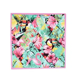 Tossido Men Pink & Blue Tropical Printed Pocket Square image 3