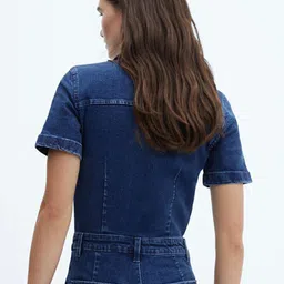 MANGO Denim Zipper Jumpsuit image 2