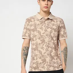 GAP Floral Printed Polo Collar Pure Cotton T-shirt image 2
