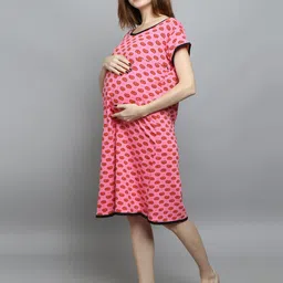 SillyBoom Women Pink & Orange Printed Maternity Tunic image 4