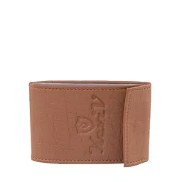 Keviv Men Black & Orange 3 Textured Leather Card Holder image 5