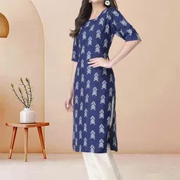 Moda Rapido Pack of 2 Printed Straight Kurta with Trousers image 2