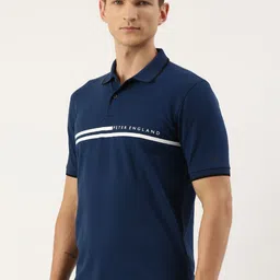 Peter England Men Typography Printed Polo Collar T-shirt image 3