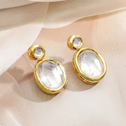 Rubans 22K Gold-Plated Kundan-Studded Jewellery Set image 4