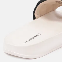 Van Heusen Woman Quilted Open Toe Flats with Velvet Finish image 2