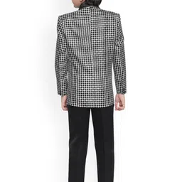 Jeetethnics Boys Black Checked Suit Set image 2