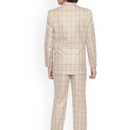 Jeetethnics Boys Beige Checked 4 Piece Suit image 3
