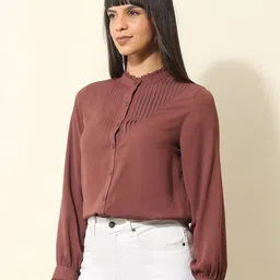 U.S. Polo Assn. Women Solid Cuffed Sleeves Top image 4