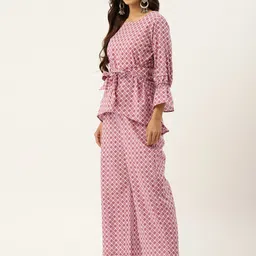 Jaipur Morni Women Pure Cotton Printed Top With Trousers image 3