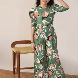 YK Girls Printed Top with Trousers image 5