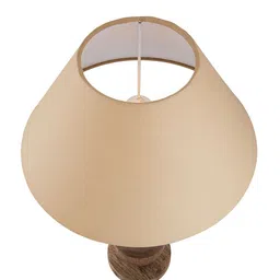 Homesake Beige Solid Handcrafted Bedside Standard Table Lamp image 2
