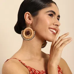 Taavi Women Circular Handcrafted Drop Earrings-picture-36