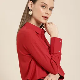 all about you her by invictus Women Red Formal Shirt image 4