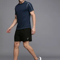 ASICS Men Black Solid Mid Rise Above Knee Running  Shorts image 4
