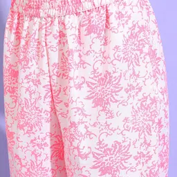 Vishudh Women Pink Floral Pure Kurta with Palazzo & Dupatta image 3