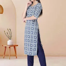 Moda Rapido Pack of 2 Printed Straight Kurta with Trousers image 3