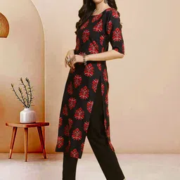 Moda Rapido Pack of 2 Printed Straight Kurta with Trousers image 4
