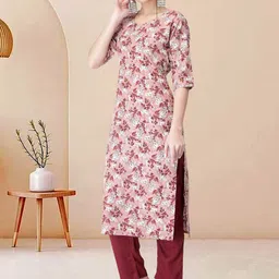 Moda Rapido Pack of 2 Printed Straight Kurta with Trousers image 4