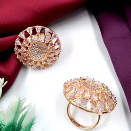 JYONA Rose Gold-Plated American Diamond Finger Ring image 2