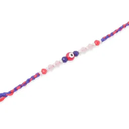 NVR Men Multicolor Evil Eye Artificial Beads Thread Rakhi image 3