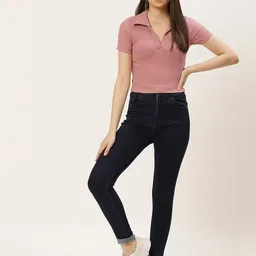 Trendyol Dusty Pink Self-Striped Regular Top image 2