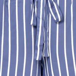 Martini Women Blue Striped Loose Fit Regular Shorts image 3