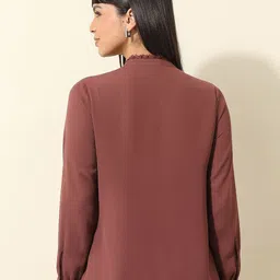 U.S. Polo Assn. Women Solid Cuffed Sleeves Top image 3