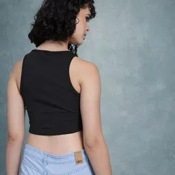 The Roadster Life Co. Ribbed Asymmetric Crop Tank Top image 2