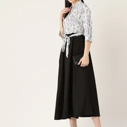 Deewa Ethnic Motifs Printed Crepe Fit & Flare Midi Dress image 3