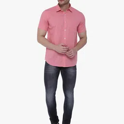 Southbay Men Pink Custom Tailored Fit Solid Formal Shirt image 4
