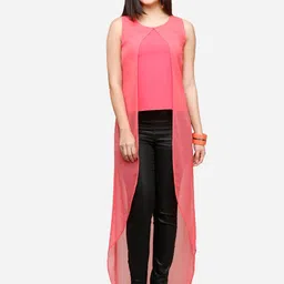 V&M Women Pink Solid Maxi Top image 2