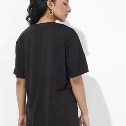 The Roadster Lifestyle Co. Typography Printed Drop-Shoulder Sleeves Oversized T-shirt image 3