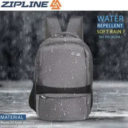 ZIPLINE Unisex Grey Backpack image 2