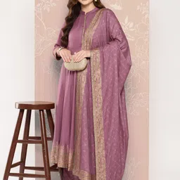 Khushal K Women Ethnic Motifs Printed Empire Kurta with Palazzos & With Dupatta image 5