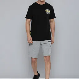 Puma Men Black Pure Cotton Showcase Basketball Regular Fit T-shirt image 2